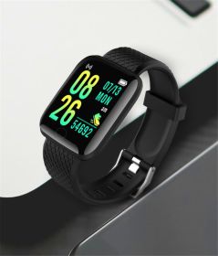 Smart Watch Heart Rate Sleep Monitoring Blood Pressure Smartwatch Men Women Fitness Tracker Watch For Android IOS (Color: BLACK)