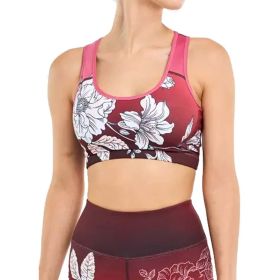 Women's Padded Sports Bra Fitness Workout Running Shirts Yoga Bra Athletic Tops (Colour: Cherry blossom powder)