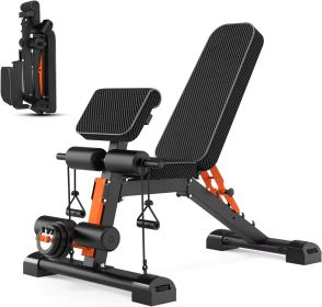 Adjustable Workout Bench Foldable,for Full Body Strength Training, Incline Decline Flat Bench Press Versatile Bench for Home Gym (Color: BLACK)