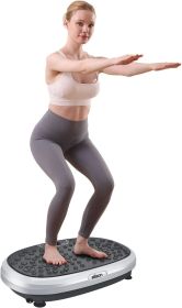 EILISON FitMax 3D XL Vibration Plate Exercise Machine - Whole Body Workout Vibration Platform w/Loop Bands (Color: Silver)