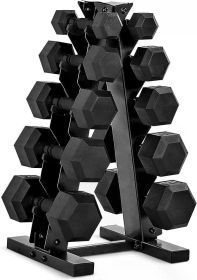 Dumbbell Dumbbell Set With Rack | Multiple Options in 150lbs and 210lbs Weights Large Fitness Equipment Body Building Sports (Color: Black Handles)