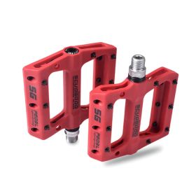 Ultra-light Rock&bros PedaMountain Bike Bicycle Pedals Nylon Fiber 4 Colors Big-foot Road Bike Bearing Pedals Bicycle Bike Parts (Color: Red)