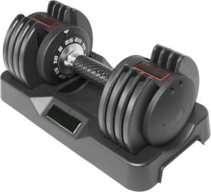 Dumbbell adjustable weight lifting fitness equipment with copying full rotating handle fitness exercise fitness equipment (Color: Black Chrome-25LBS)