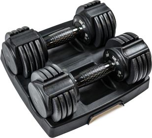 Dumbbell adjustable weight lifting fitness equipment with copying full rotating handle fitness exercise fitness equipment (Color: 12.5 lb Pair Black)