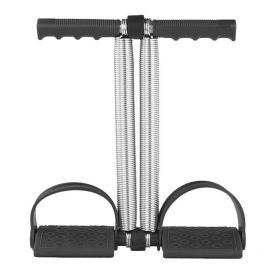 Pull Rope Dual Spring Tension Foot Pedal Sit Up Equipment Tension Pedal Foot Abdomen Leg Exerciser Fitness Slimming Training (Color: BLACK)