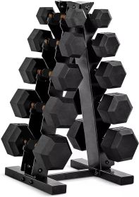 Dumbbell Dumbbell Set With Rack | Multiple Options in 150lbs and 210lbs Weights Large Fitness Equipment Body Building Sports (Color: Copper Handle)