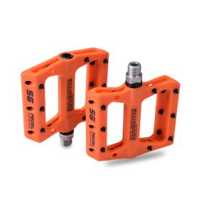 Ultra-light Rock&bros PedaMountain Bike Bicycle Pedals Nylon Fiber 4 Colors Big-foot Road Bike Bearing Pedals Bicycle Bike Parts (Color: Orange)