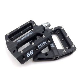 Ultra-light Rock&bros PedaMountain Bike Bicycle Pedals Nylon Fiber 4 Colors Big-foot Road Bike Bearing Pedals Bicycle Bike Parts (Color: BLACK)