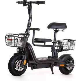 Folding Electric Bike,for Adults 750W Peak Power 48V 624WH Lithium-ion Battery, Alloy Steel,10" Fat Tire EBike Electric Scooters (Color: BLACK)